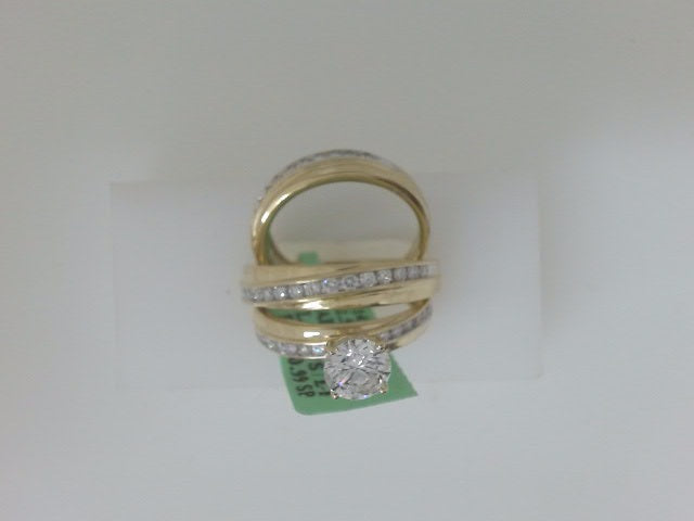 14k Yellow Gold Set Diamond Wedding Ring De Laboratorio 8.9g