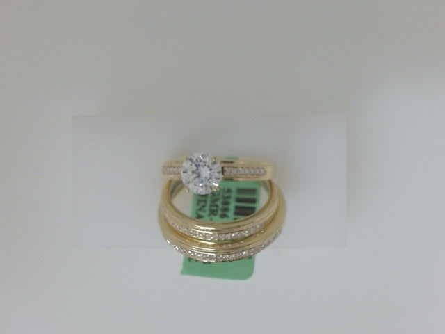 14k Yellow Gold Set Diamond Wedding Ring De Laboratorio 7g