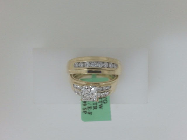 14k Yellow Gold Set Diamond Wedding Ring De Laboratorio 10g