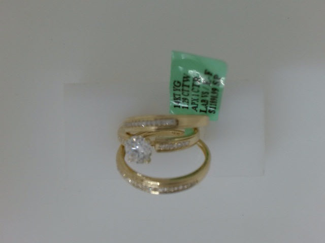 14K SET DIAMOND WEDDING RING DE LABORATORIO
