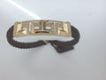 14k Yellow Gold Pulsera De Cuero 8.55g