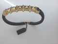 14k Yellow Gold Pulsera De Cuero 8.5g