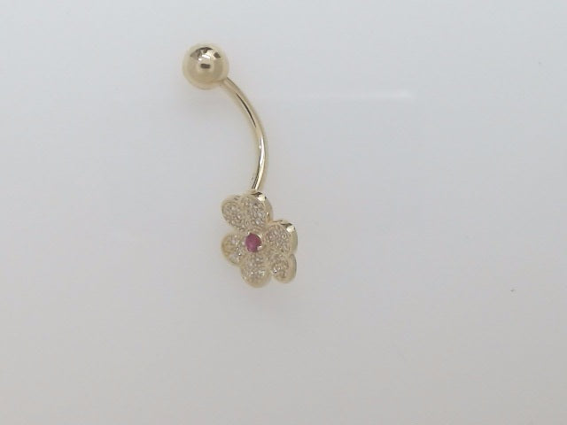 14k Yellow Gold Piercing 2g