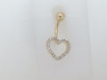 14k Yellow Gold Piercing 2g