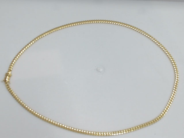 10k Yellow Gold Cadena Cubana Solida Criolla 21.8g