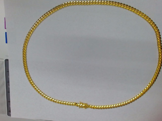 10k Yellow Gold Cadena Cubana Solida Criolla 58g