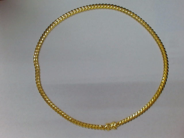 10k Yellow Gold Cadena Cubana Solida Fabrica 50.8g