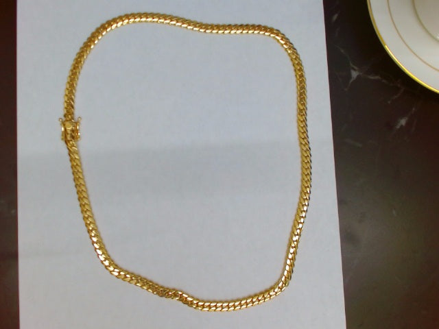 10k Yellow Gold Cadena Cubana Solida Criolla 80.7g