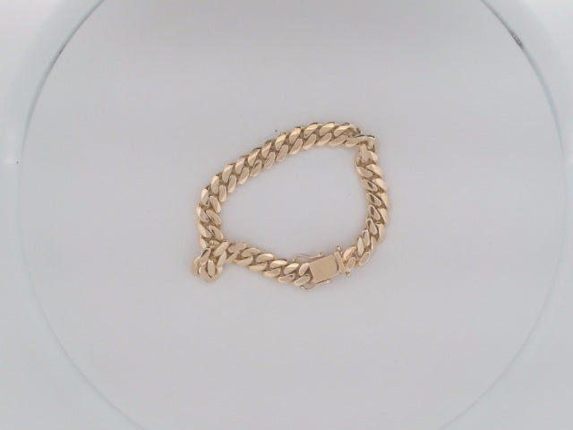 10k Yellow Gold Pulsera Cubana Solida Criolla 54.4g