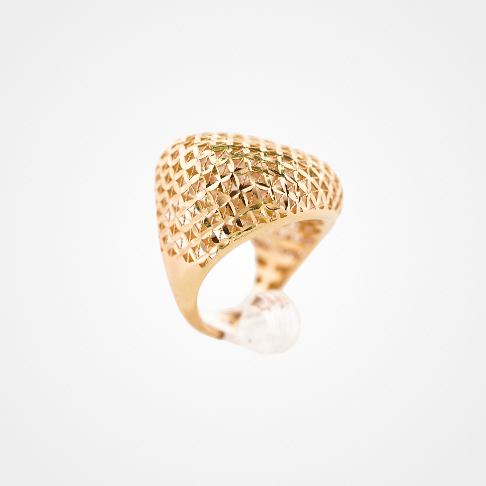 Gold Ring with Patterned Surface – Yanet's Jewelry