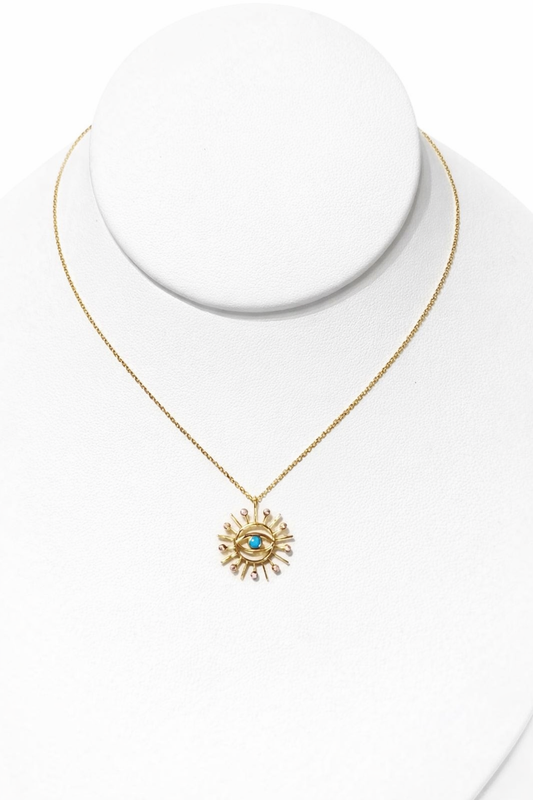 Set of extendable sun and evil eye chain