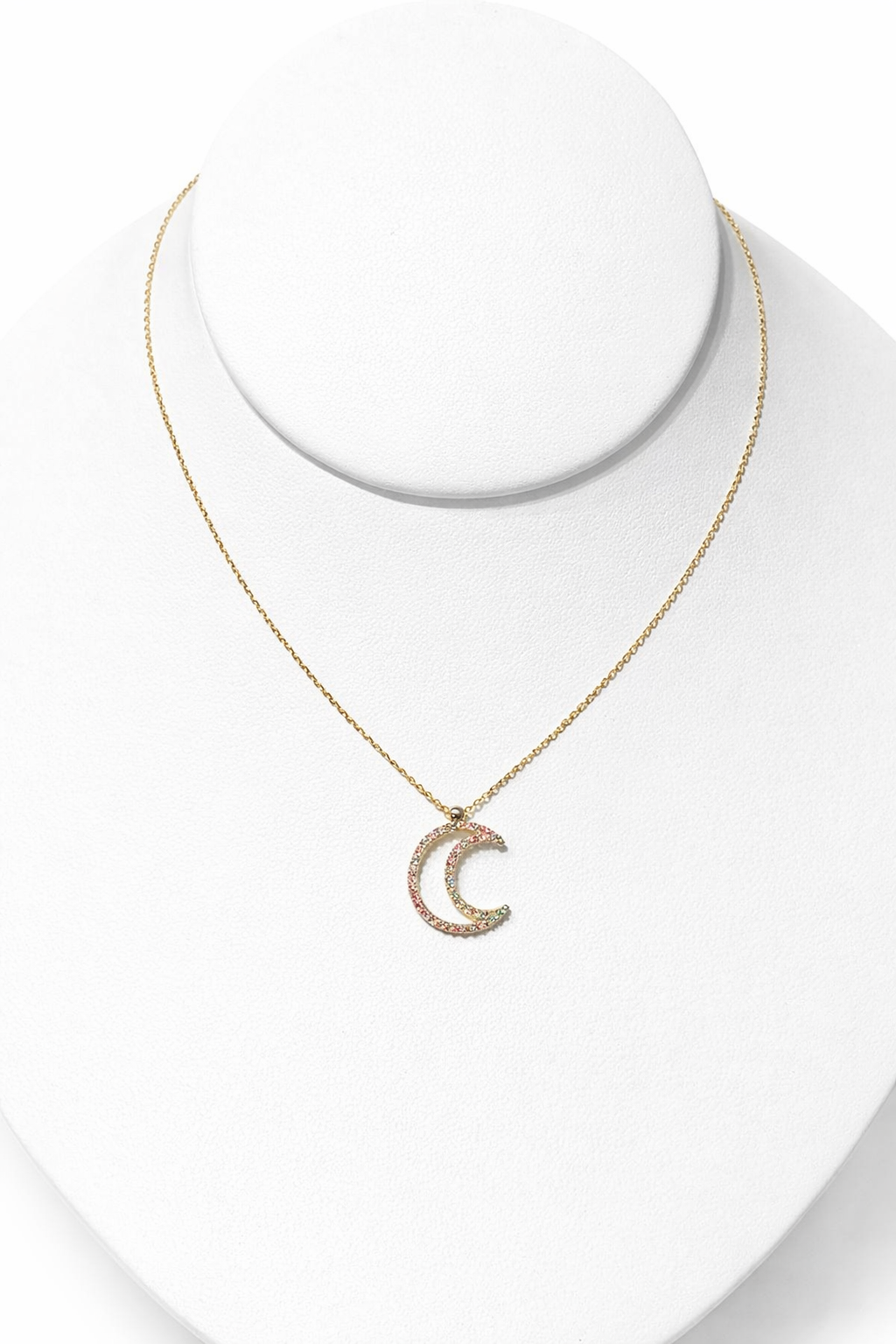 Set of moon chain with white zircons, extendable, in 18-karat Italian yellow gold