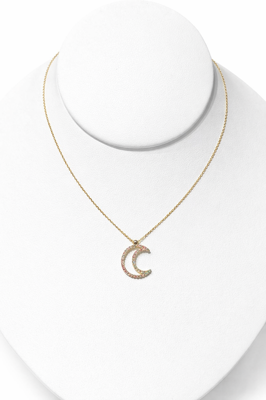Set of moon chain with white zircons, extendable, in 18-karat Italian yellow gold